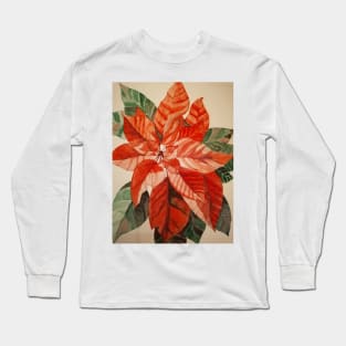 Poinsettia flower watercolour painting Long Sleeve T-Shirt